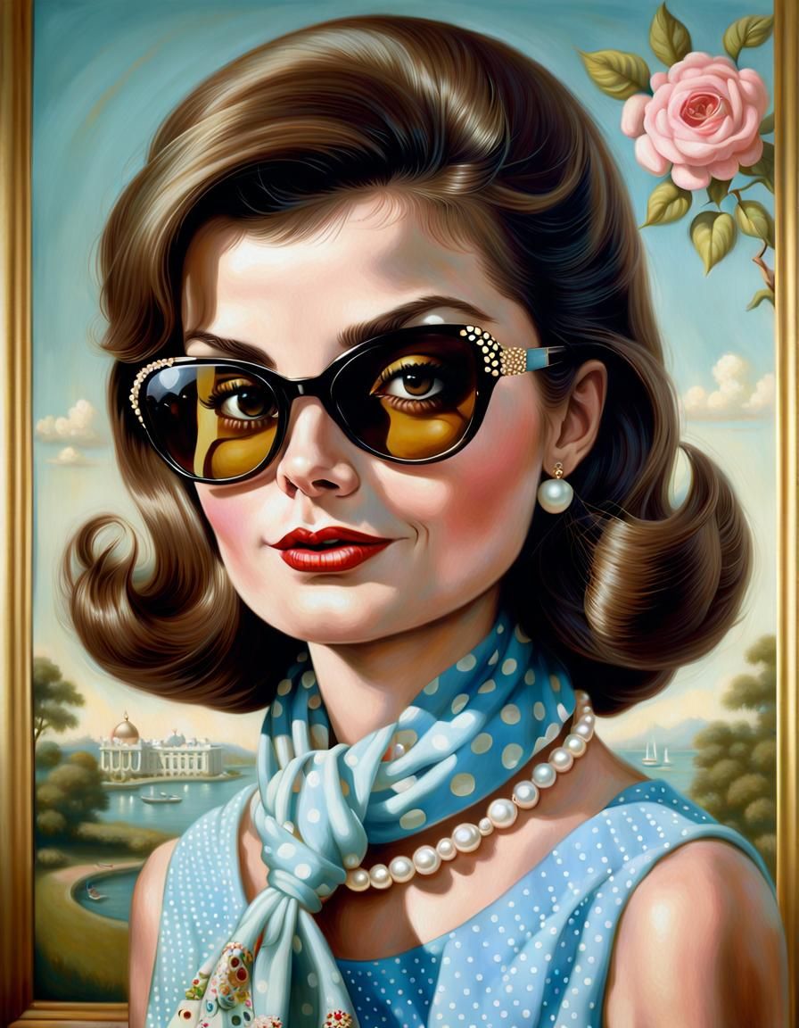Jacqueline Kennedy Portrait in Pop Art Style