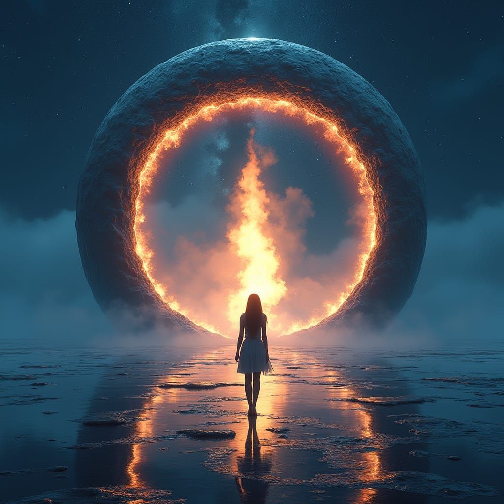 Tri-Layered Sky Reflected on Glassy Ocean