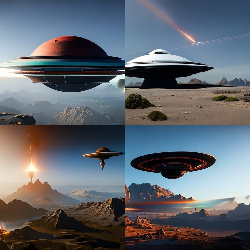 Alien Saucer Destroys Earth in Detailed Matte Painting