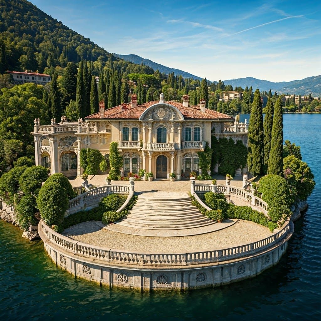 Ethereal Tuscan Estate in Majestic Art Nouveau Style