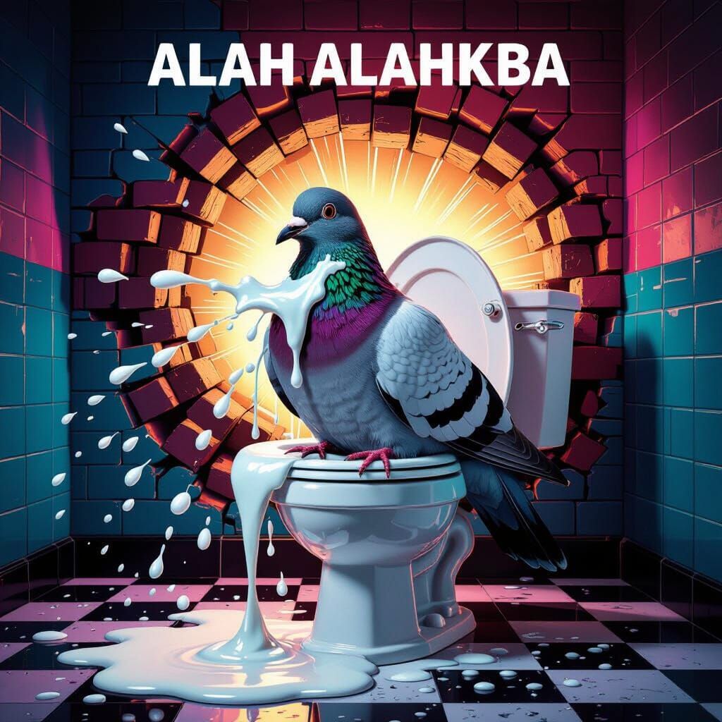 Surreal Pigeon Explodes Milk on Toilet in Absurdist Digital ...