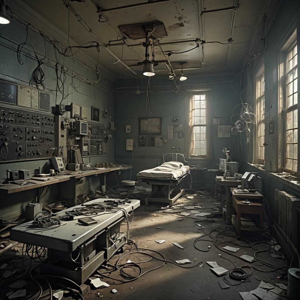 Sinister Electroshock Table in Abandoned Asylum