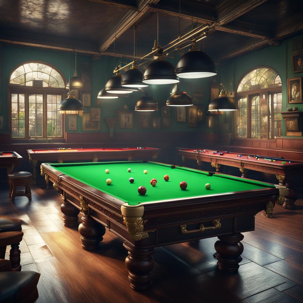Detailed Snooker Table Fantasy Concept Art