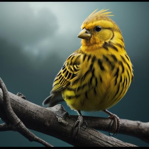 Stunning Yellowhammer Bird in Digital Painting