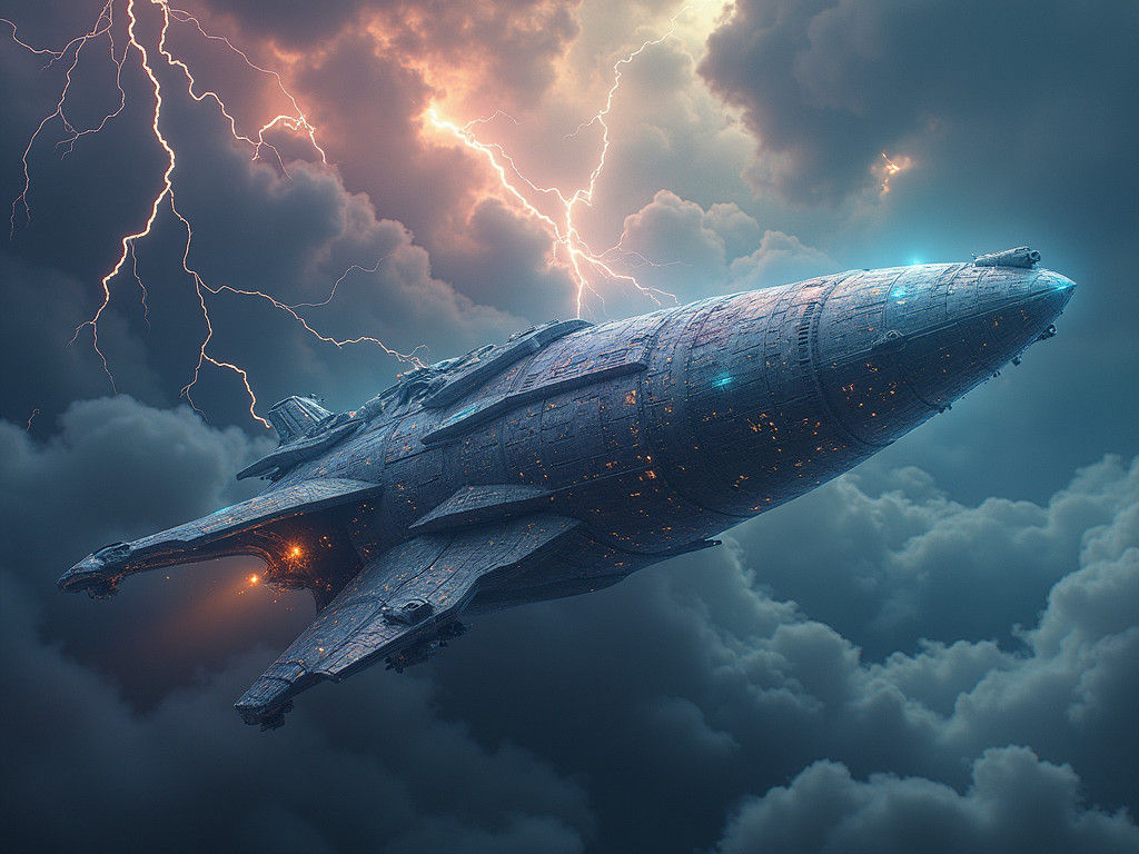 Extraterrestrial Spacecraft with Bioluminescent Patterns