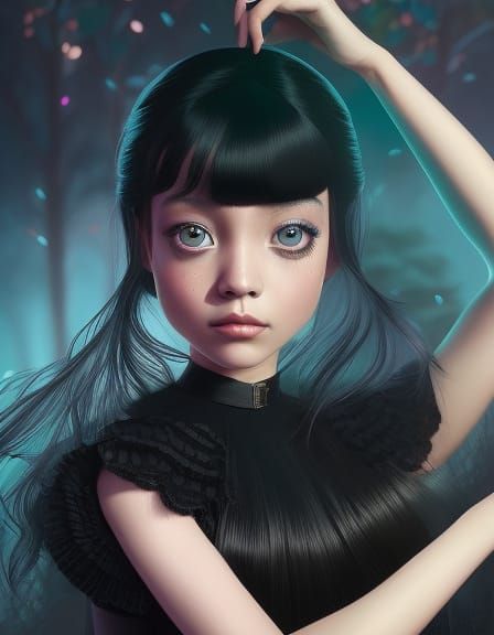 Wednesday Addams Fan Art - Dancing move