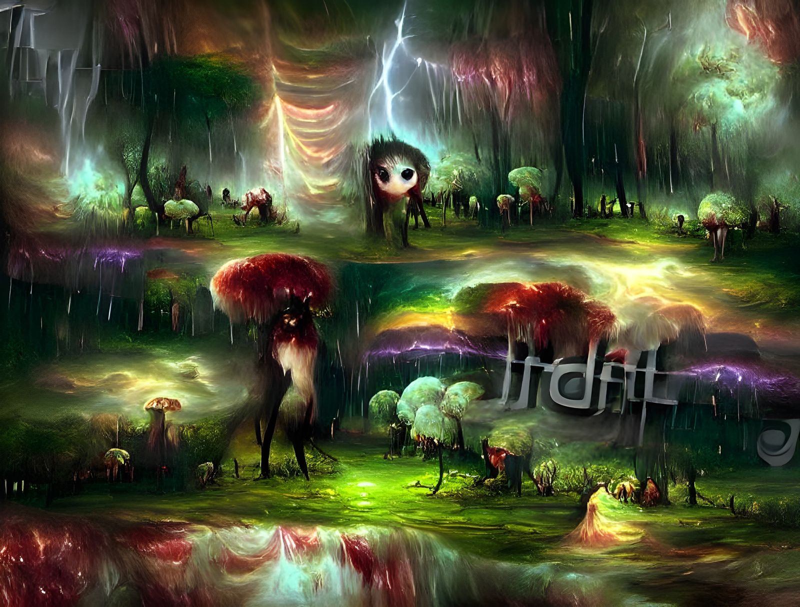 Nightmarish Thunderstorm in Psychedelic Fairy Forest