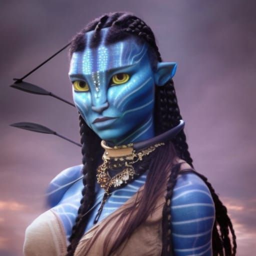 Fierce Na'vi Warrior Woman on Pandora