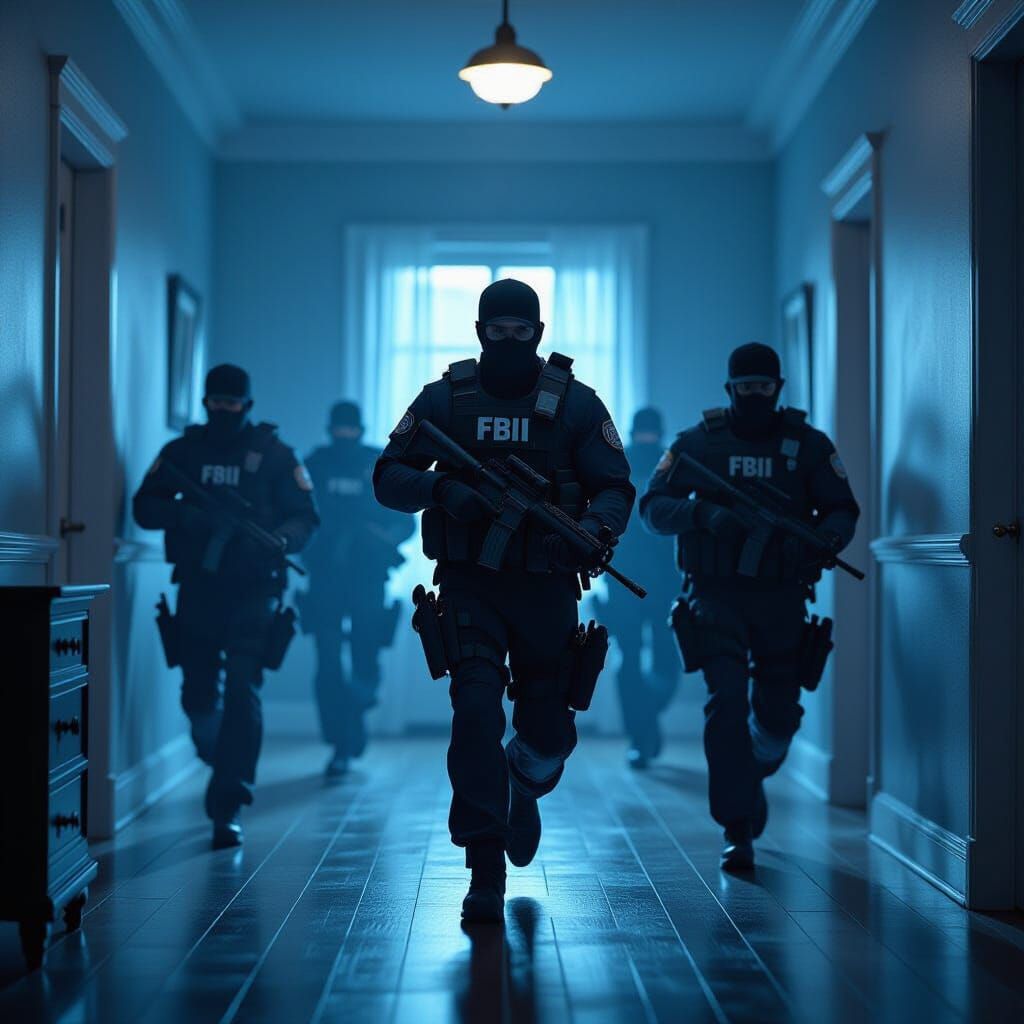 FBI Agents Storm Apartment in Dark Blue Cinematic Style