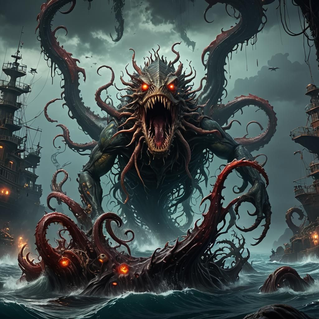 Thalassophobia: Realistic Sea Monster Horror Photograph