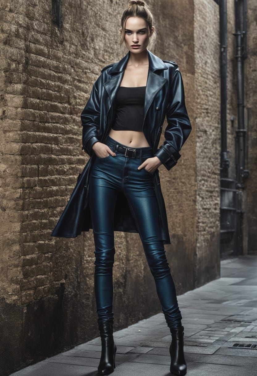 Cyberpunk Rockstar: Ultrarealistic Portrait of Woman with Da...