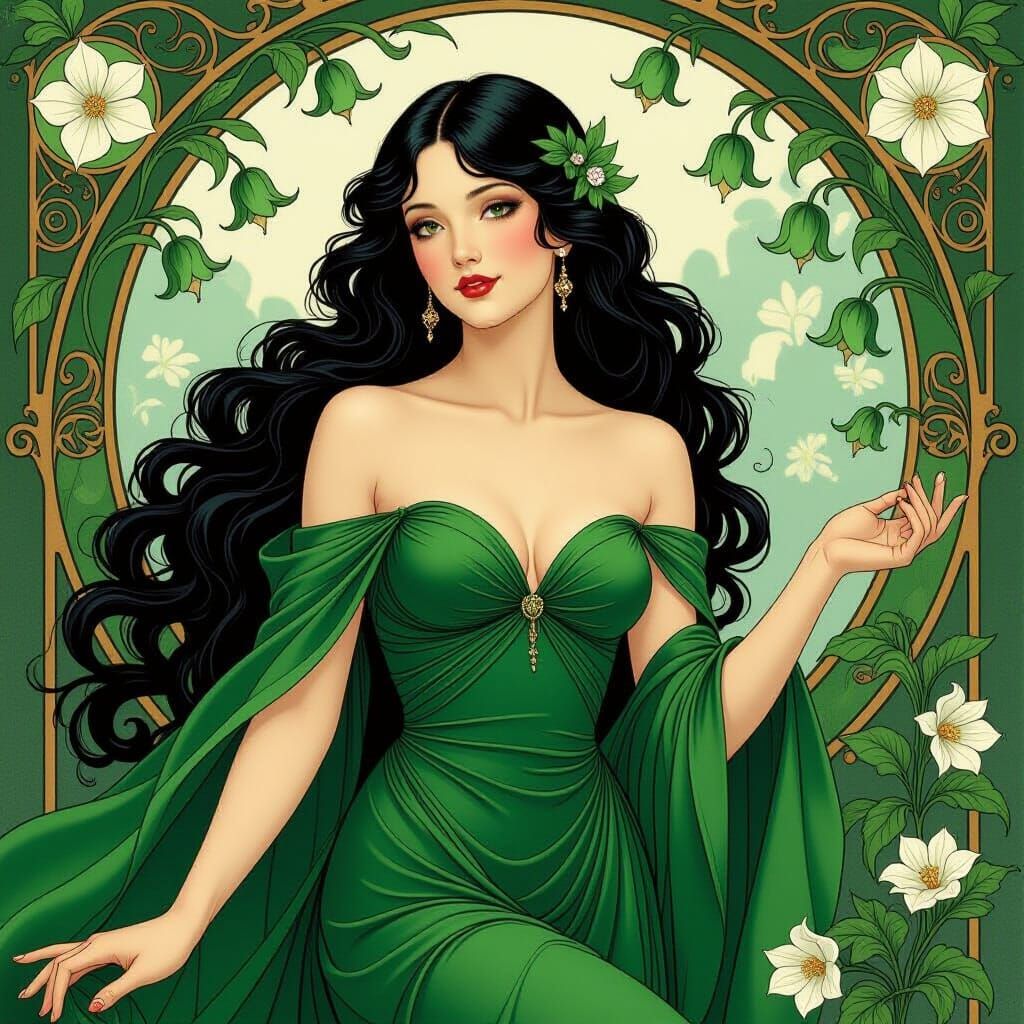 Belladonna Lady in Art Nouveau Style