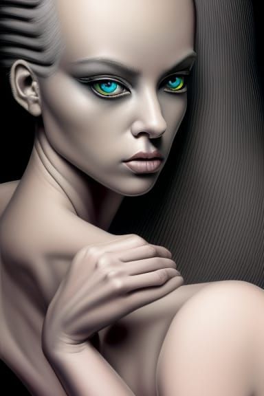Trippy Optical Illusion Portrait in Digital Art