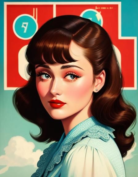 Pin-Up Girl in 50s Poster, Gil Elvgren Style