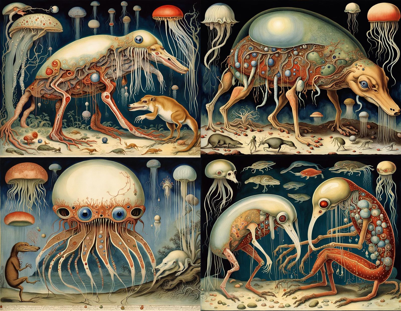 Grotesque Mutant Hybrid Creature, Highly Detailed Illustrati...