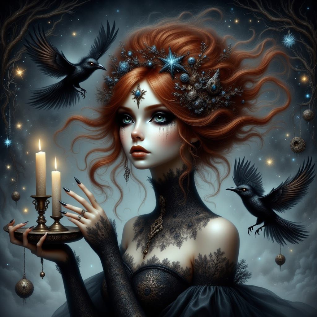 Whimsical Witches in Gothic Style