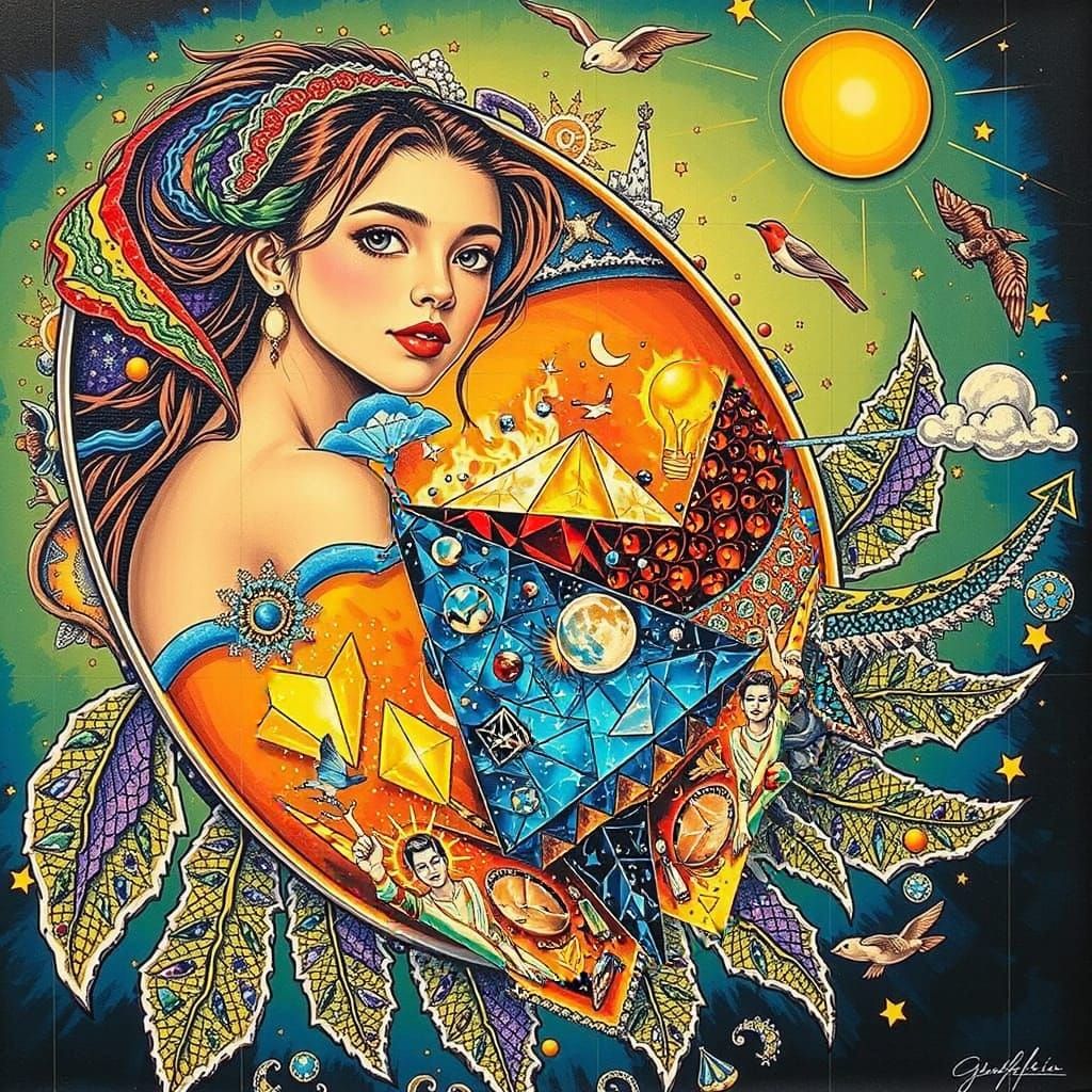 Hyper-Realistic Pointy Triangle in Photorealistic Cloisonné ...