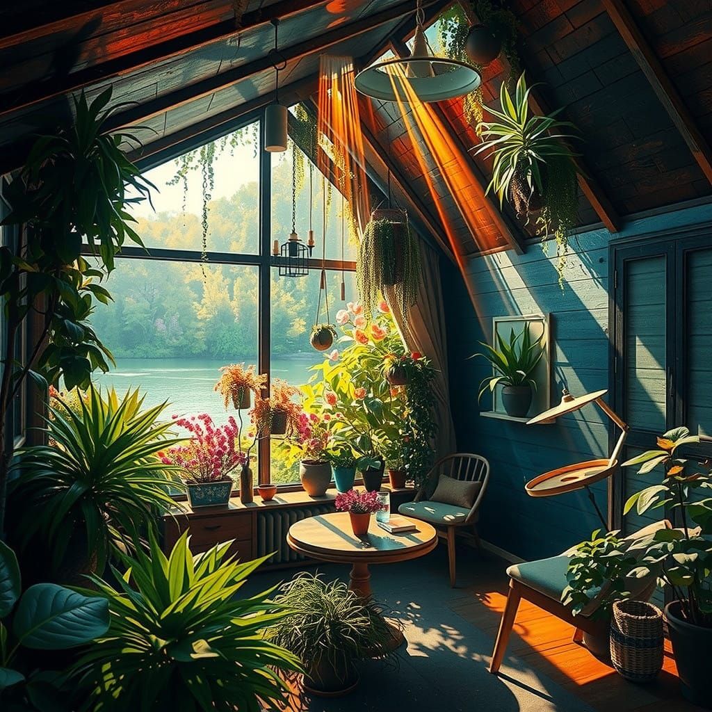 Whimsical Oasis in Vibrant Color