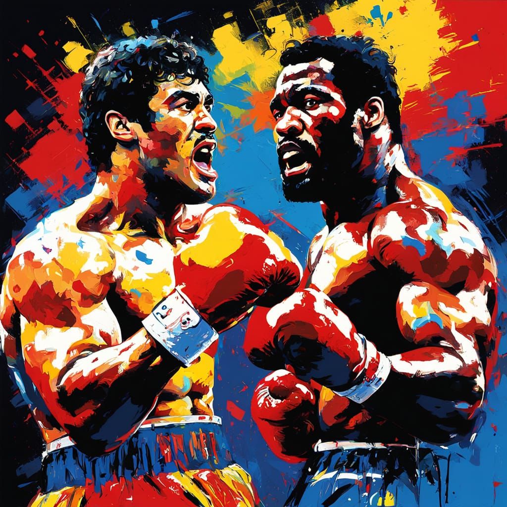 Expressionist Pop Art: Balboa vs. Lang in Leroy Neiman Style