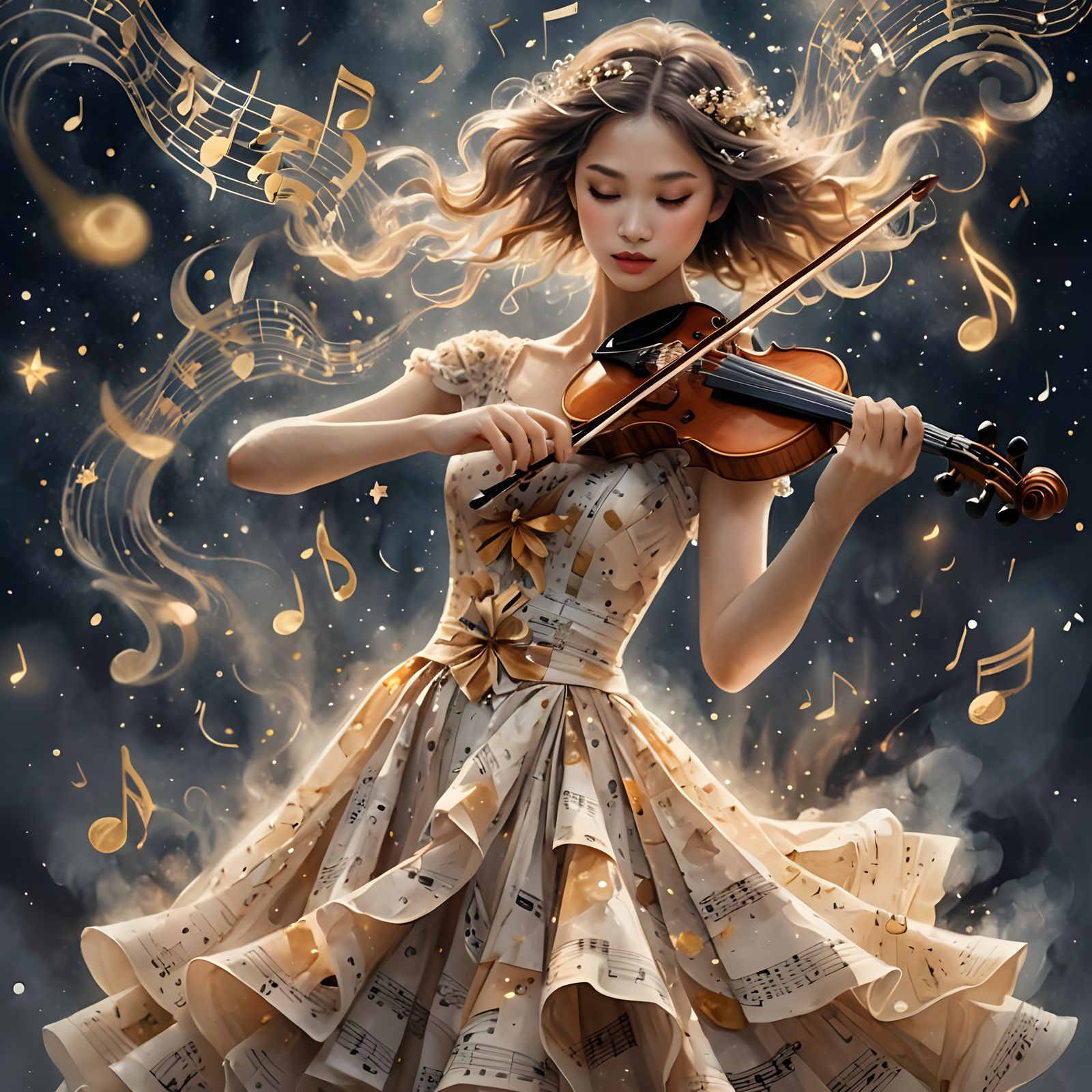 A Girl is playing Violin