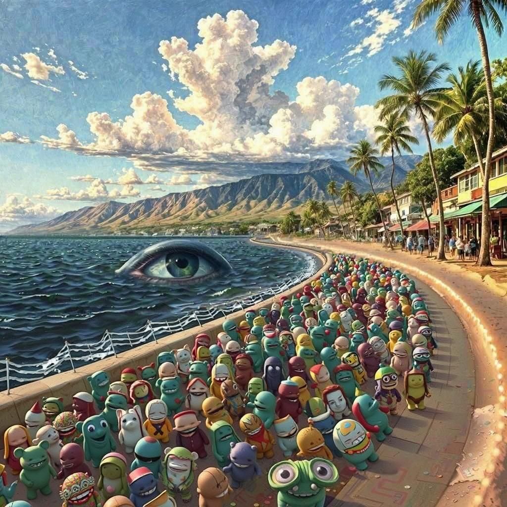 Clay Figurine Invasion on Tropical Island