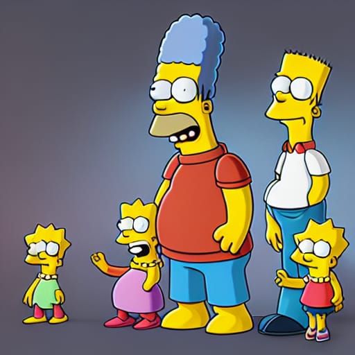 The Simpsons Family: Pixar-Style 3D Digital Art