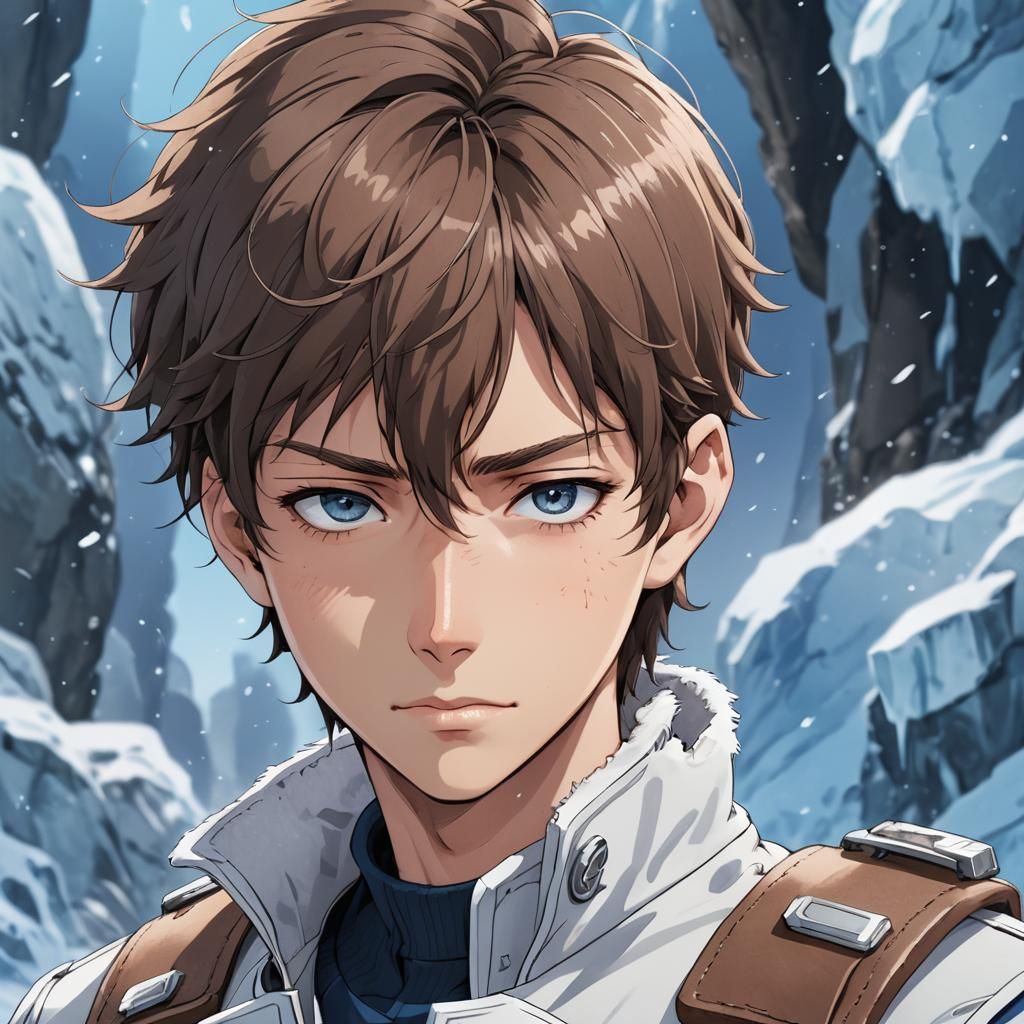 Anime Boy in Ice Age Combat Uniform