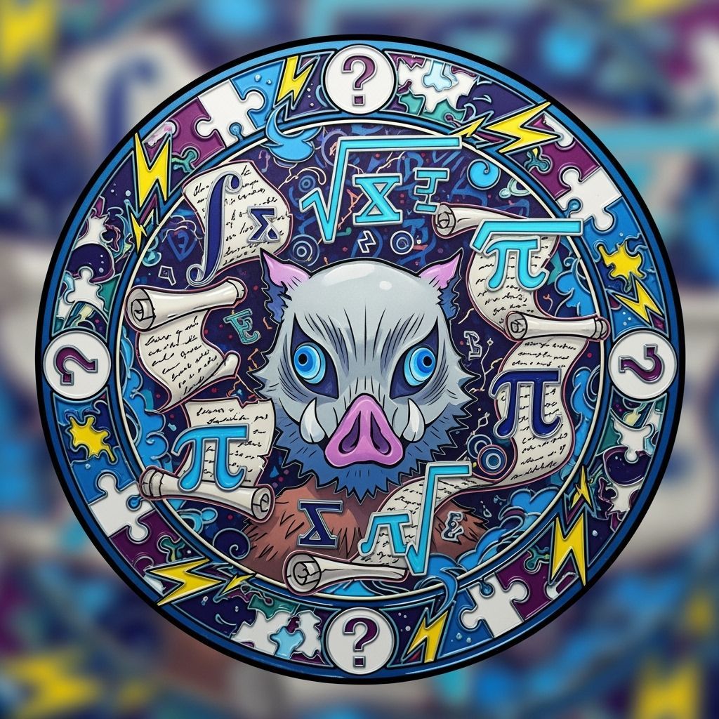 Math Badge in Style of Takashi Murakami