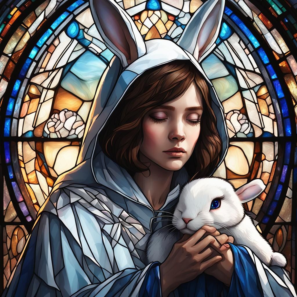 Girl with Third Eye and White Magic, Digital Painting