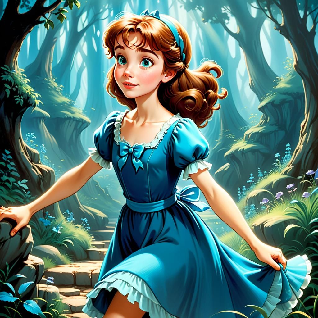 Wendy Darling in Classic Animation Style