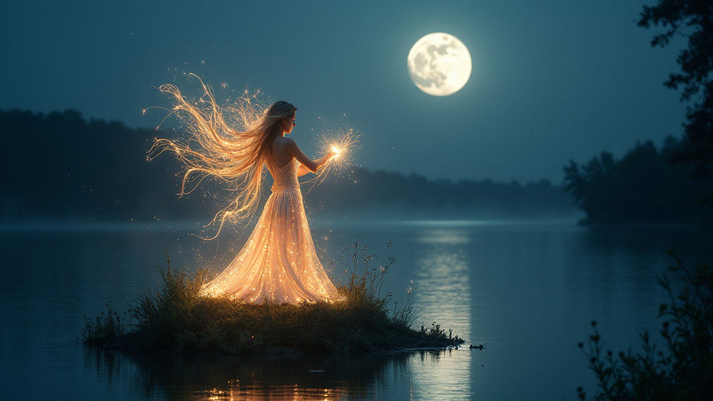 Luminous Light Elemental Weaving a Spell