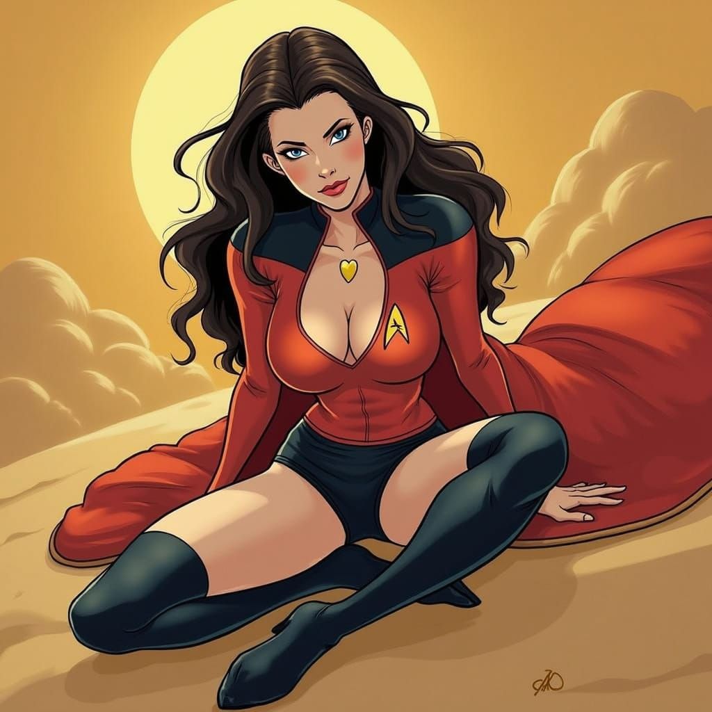 Vintage Star Trek in Retro Sci-Fi Style