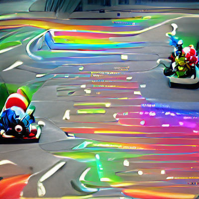 Rainbow Road in Mario Kart Style