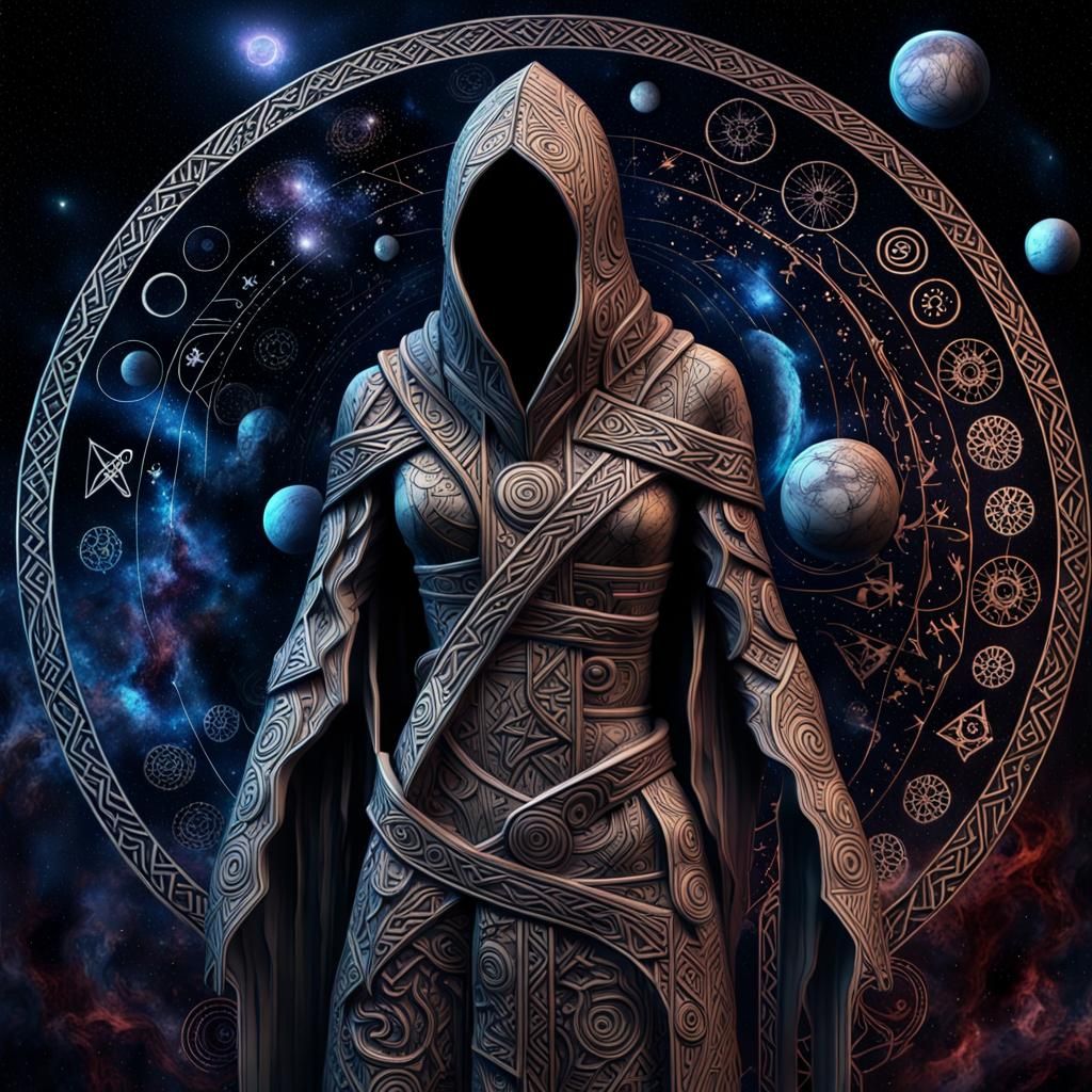 Nordic Assassin in String and Ink Art