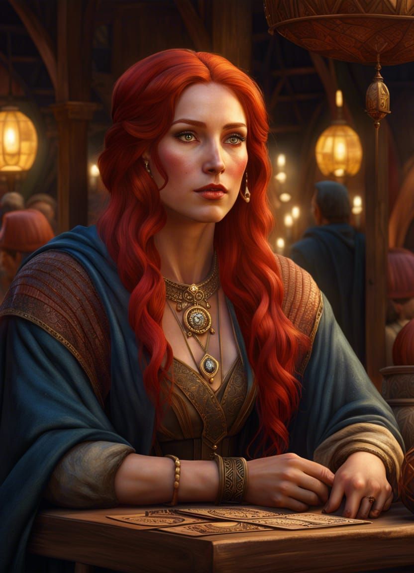 Medieval Fortune Teller Portrait in Hyperrealistic Style