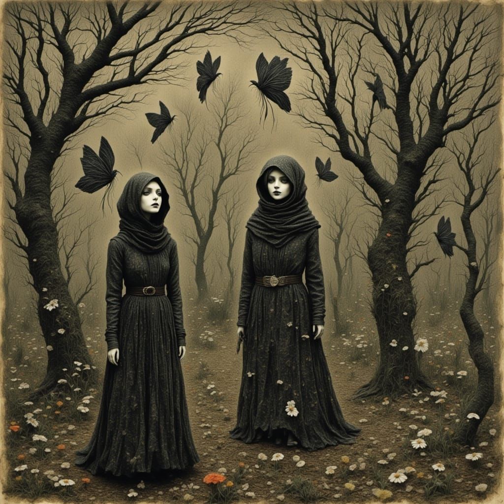 Elven Couple in Zebracore Style