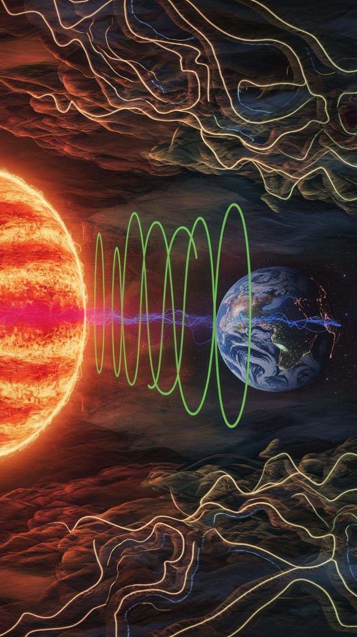Electromagnetic Interaction: Sun and Earth in Psychedelic Ar...