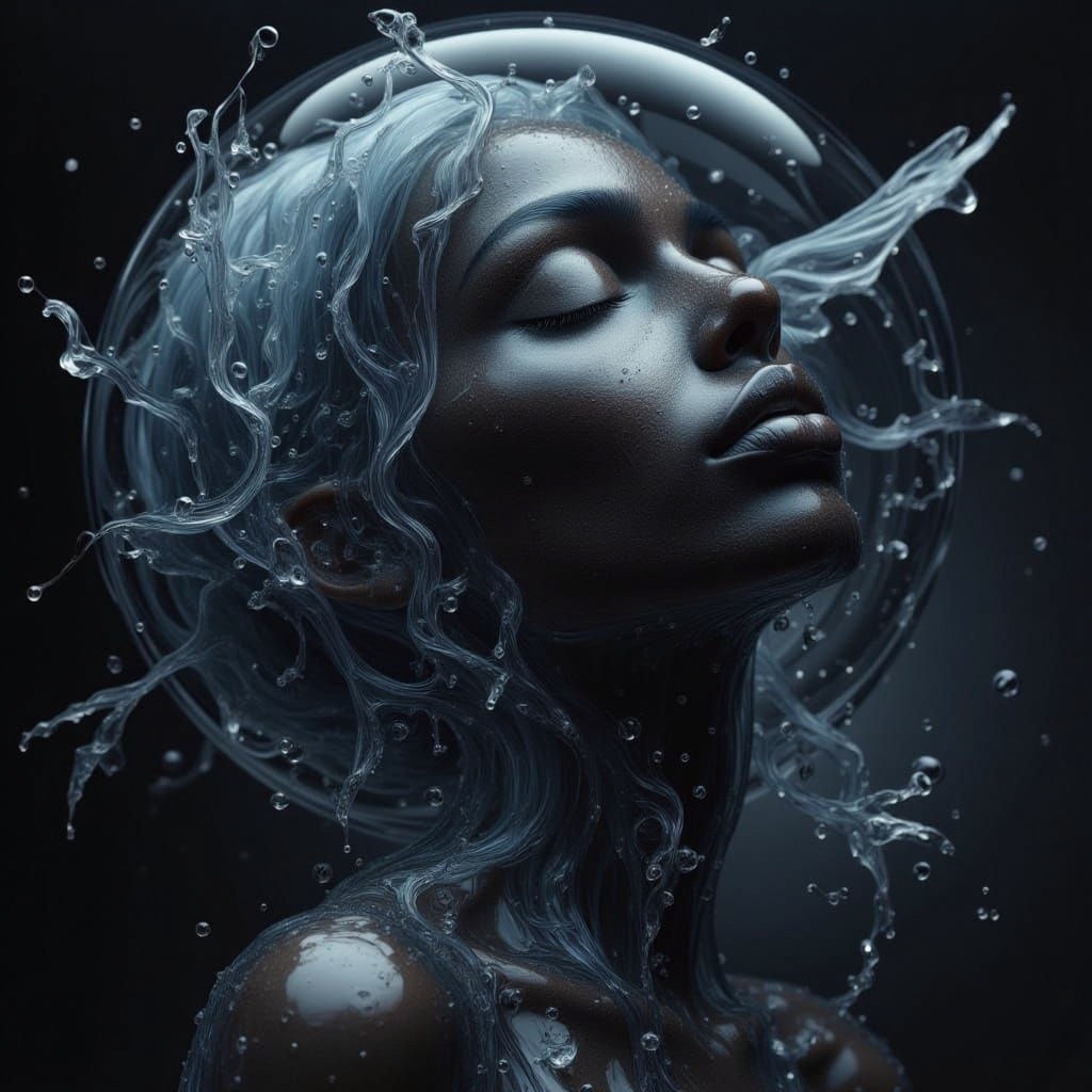 Ethereal Lips Encased in Iridescent Cosmos