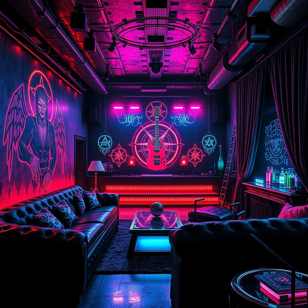 A Neo-Occult Decor Drenched in Neon