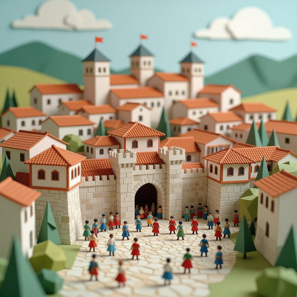 Siege of Pamplona 1521 Papercraft Art