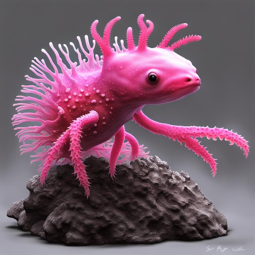 Alien Exoplanet: Axolotl and Seahorse Lifeforms