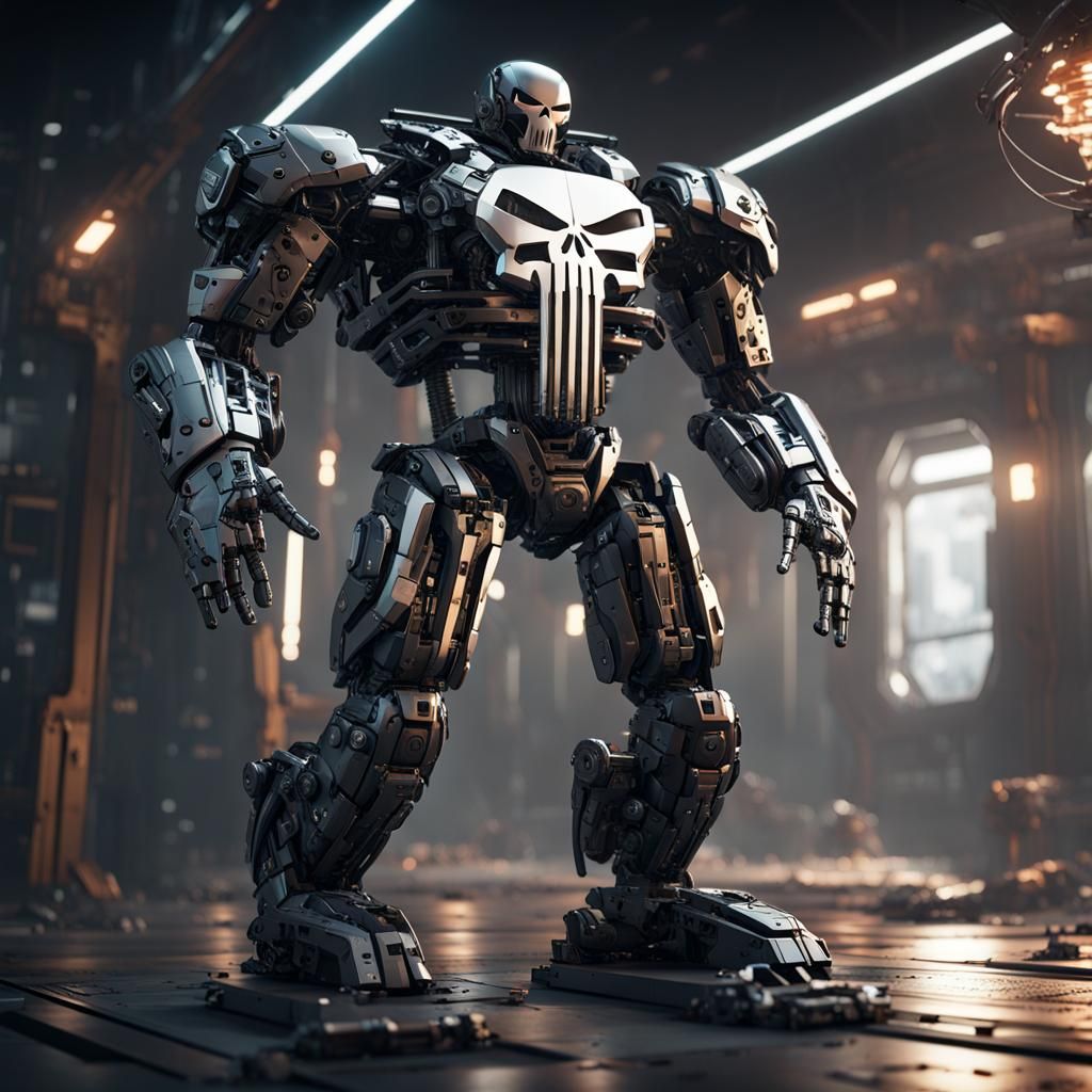 Futuristic Sci-Fi Punisher Mech in 8K