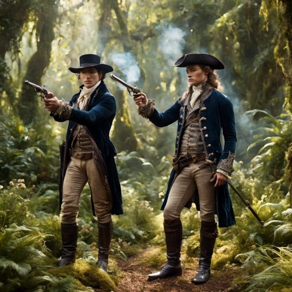 Flintlock Pistol Duel on the Village Green