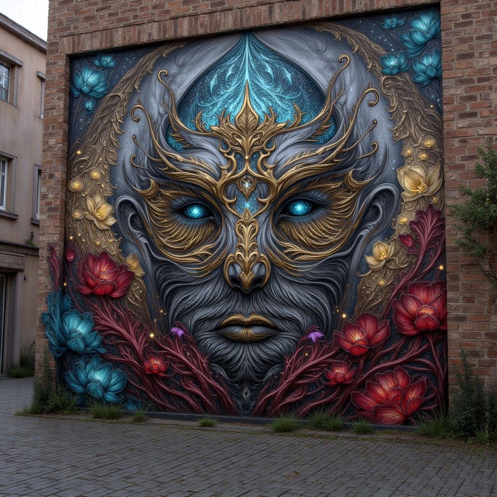 Ace of Spades Guardian Mural in Trompe-l'oeil