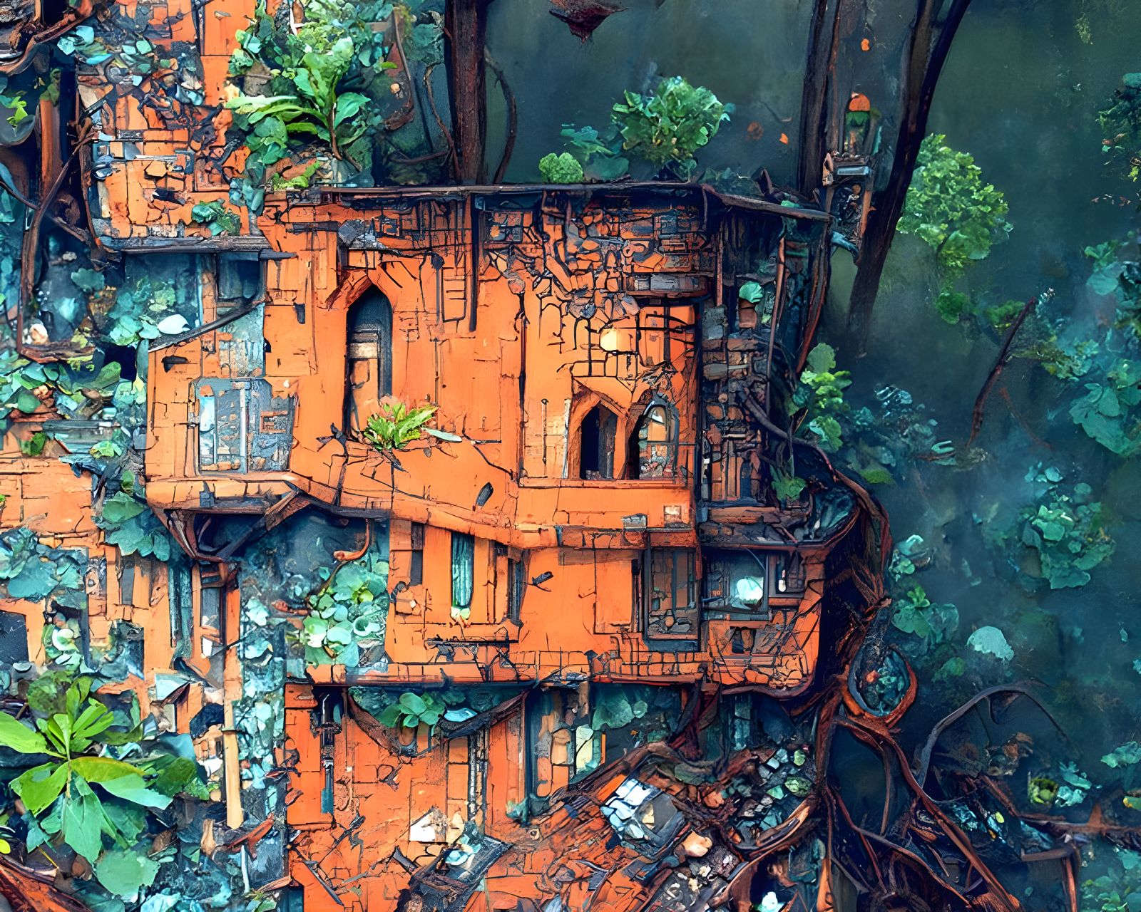 Jungle Houses: Dystopian Fantasy by Moebius