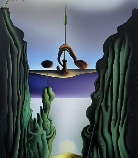 Surreal Forest Landscape in Oil on Canvas