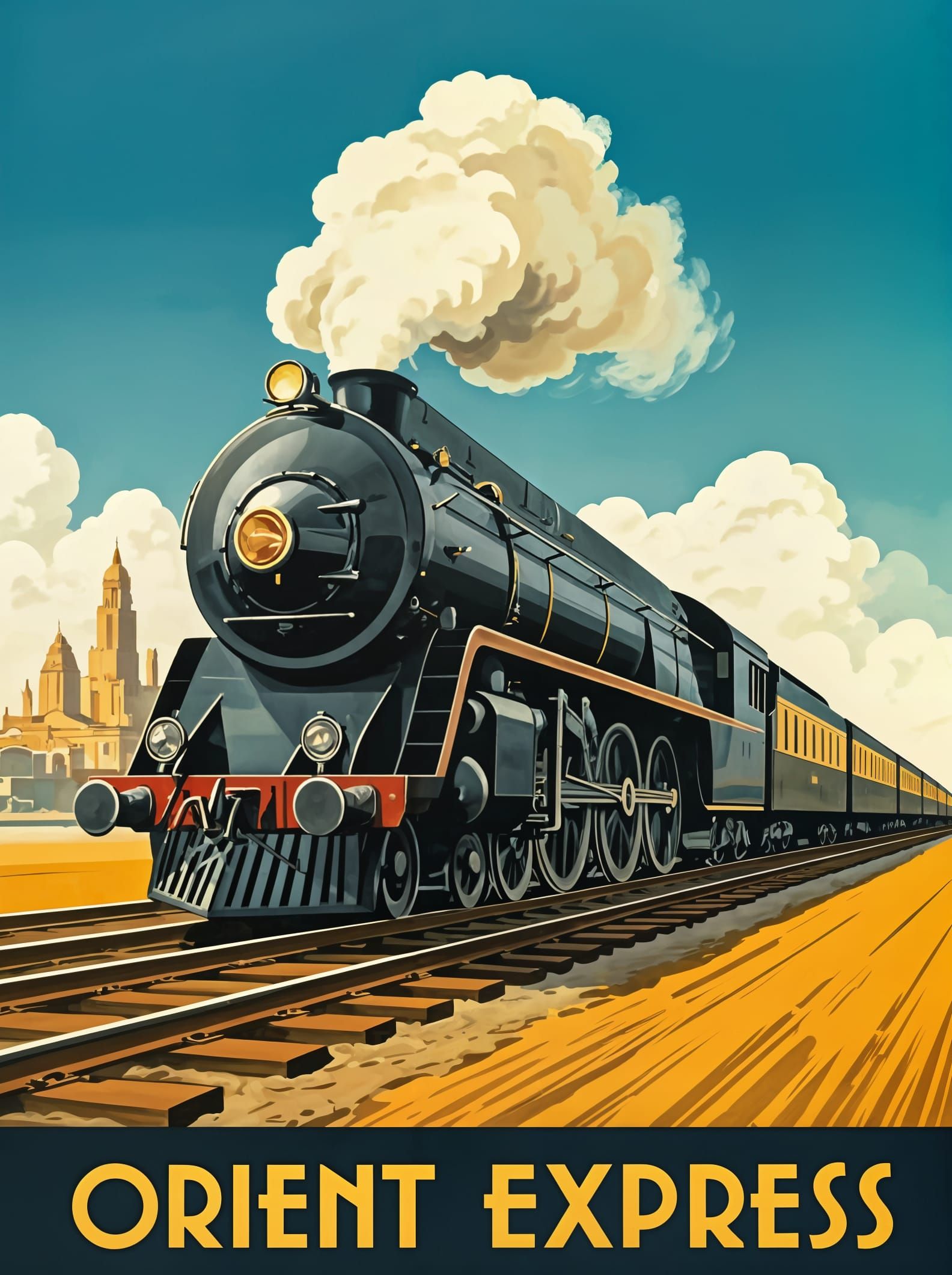 Art Deco Orient Express Train Poster