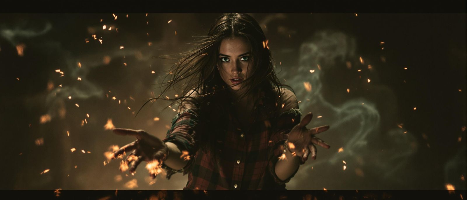 Mystical Young Woman in Cinematic Film Still