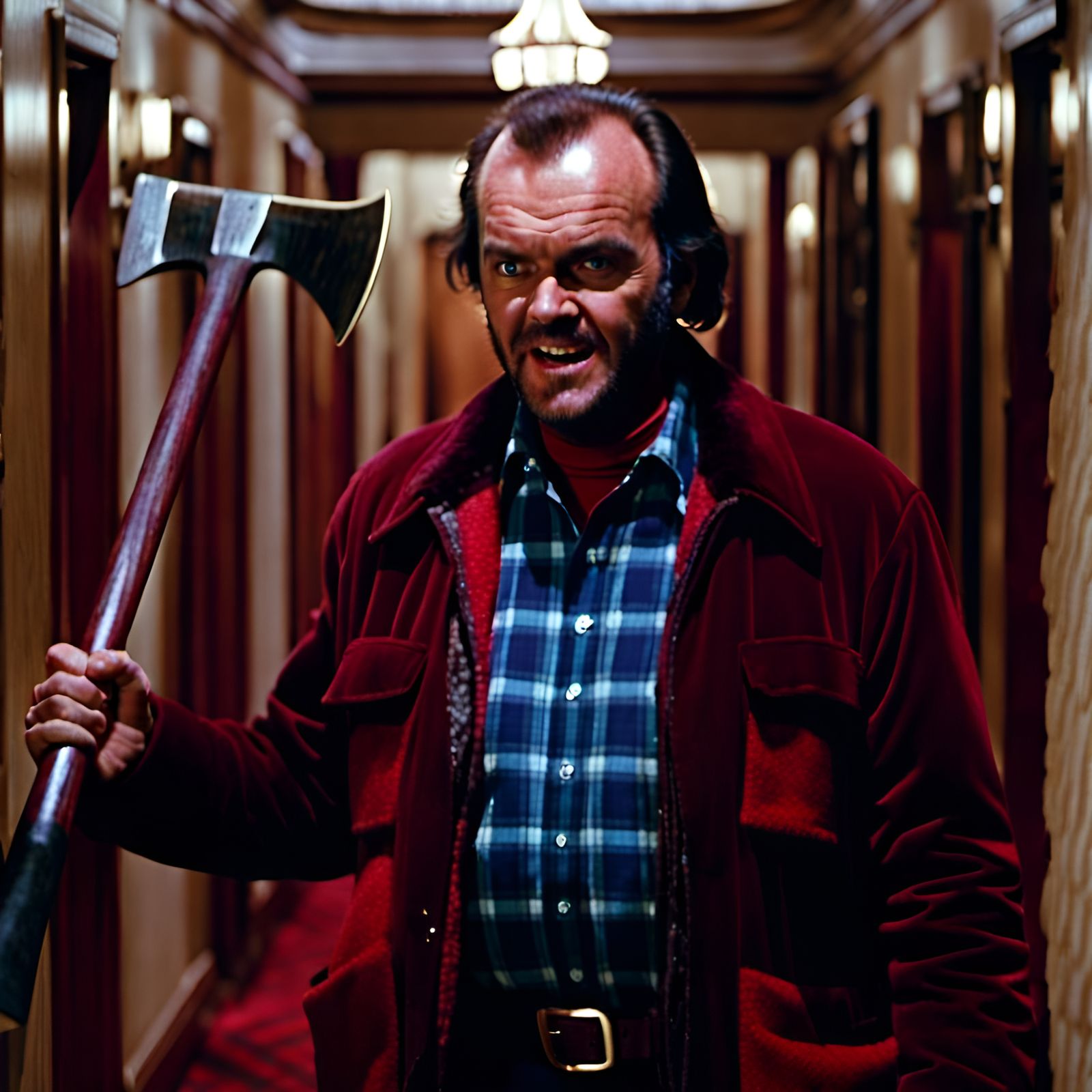 Jack Nicholson in The Shining: Moody Hotel Axe Scene