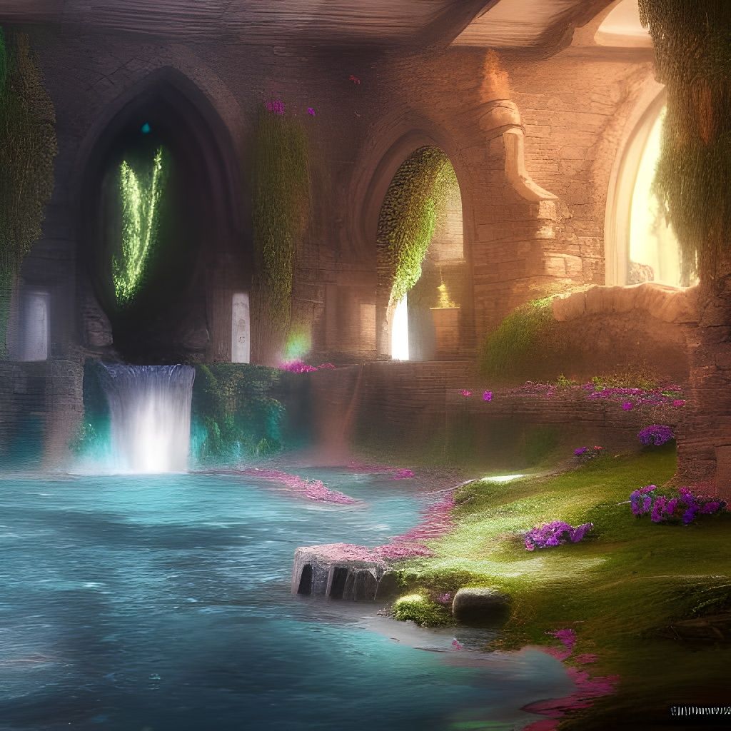 Water Droplet Falling Into Stone Hole